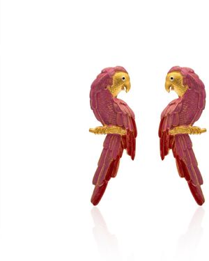 Milou Jewelry Parrot Earrings - Red