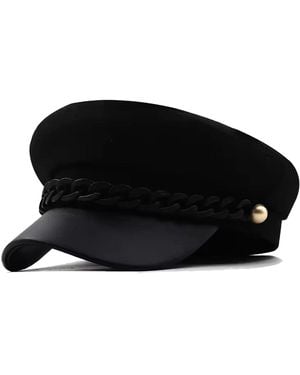 Chanel Joan Elkayam Chunky Chain Baker Boy Hat - Black