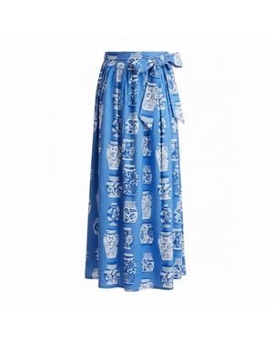 Mary Marshmallow Long Wrap Skirt - Blue