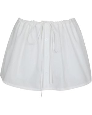 Miss Circle New York Wavie Cotton Poplin Adjustable Tie Skort - White