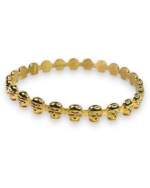 Jagged Halo Jewelry Eternity Skull Bangle - Metallic