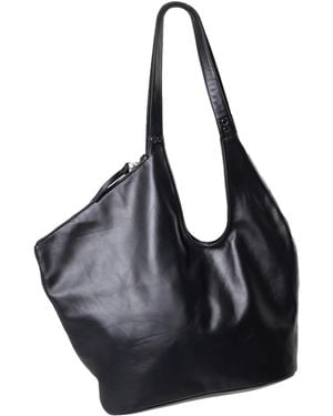 Metamorph Large Asymmetric Leather Bag - Black