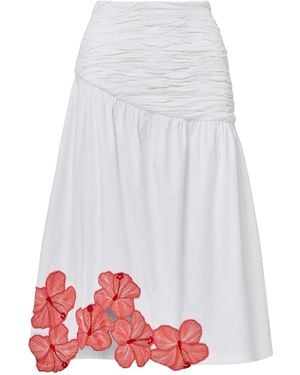 Ashaki The Prana Bloom Cotton Skirt - White