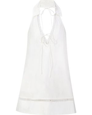 NUAJE NUAJE Lunar Openback Cotton Polo Dress - White
