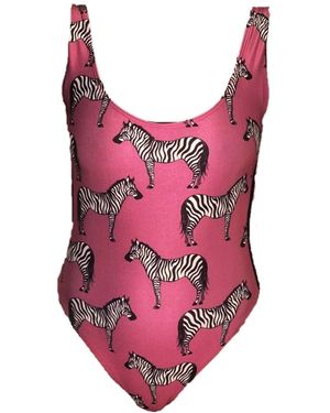 Brasini Swimwear Laguna High Cut One Piece Swimsuit With Mesh Sides - Red