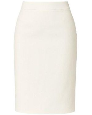 Conquista Neutrals Cream Pencil Skirt By Fashion - White