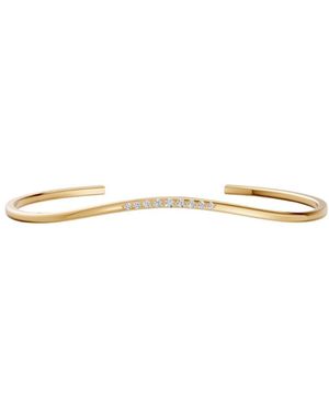Aya Fine Jewelry Sloane Round Lab Grown Diamond Stackable Cuff Bangle - Metallic