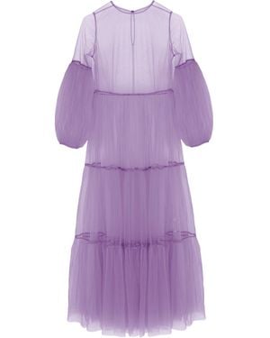 Helene Galwas Alena Maxi Tulle Dress Purple