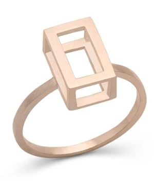 Sheida Farrokhi Rose Rectangle Ring - Metallic