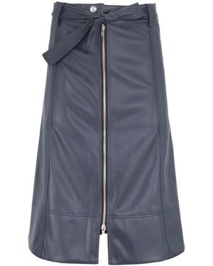 Profile Nyc Leather Zipper Skirt - Blue