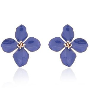 Milou Jewelry Very Peri Clover Flower Earrings - Multicolour