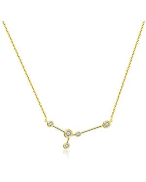 Genevieve Collection Cancer Zodiac Constellation Necklace 18K & Diamond - Metallic
