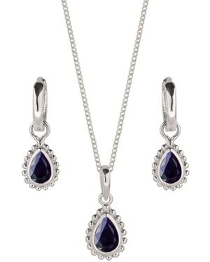 Charlotte's Web Jewellery September Birthstone Sterling Necklace And Earring Set - Metallic