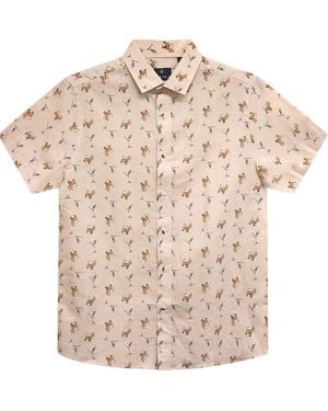 Vustra Neutrals On The Rocks Button-Down Print Shirt - Natural