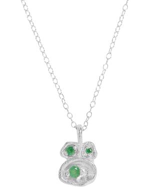 Claire Hill Designs Emerald Lichen Pendant Necklace - Metallic
