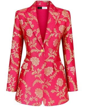Richa Sharma Handcrafted Brocade Silk Blazer - Pink