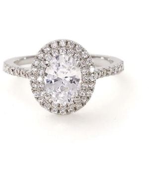 Shabella Nyc Round Halo Ring - White
