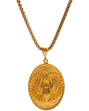 Ebru Jewelry Eternal Scarab Guardian Medallion Necklace - Metallic