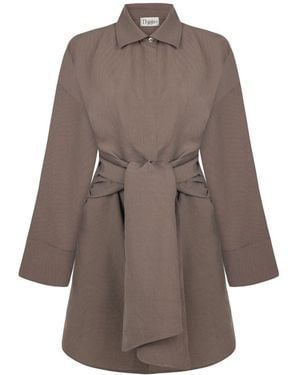 Thisisu Collection Verda Shirt Dress – Striped - Brown