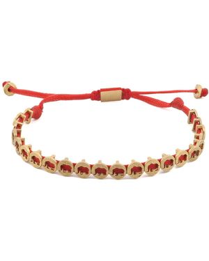 Ebru Jewelry Lucky Elephant Woven String Bracelet - Red