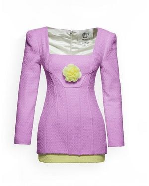 Maison sél Mini Corsetted Dress – Lilac - Purple