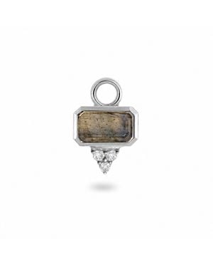 Zohreh Labradorite & Sapphire Earring Charm Sterling - White