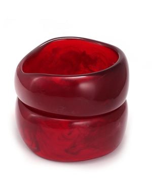 Hye Jane Jewelry Raspberry Forma Resin Bangle Set - Red