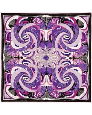 Kargede Designer Silk Scarf – Square, Mulberry Twill - Purple