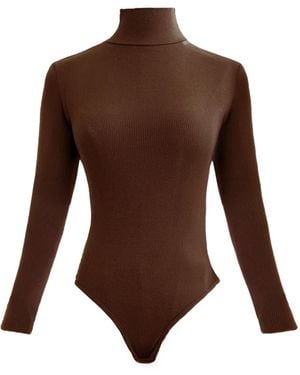 Ats the Label Bree Highneck Bodysuit - Brown