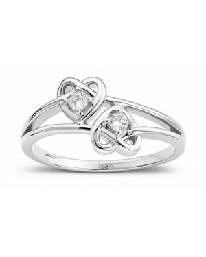 Kylie Harper Swirling Double Heart Ring - Metallic