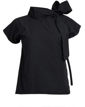 Bianca Popp Halves Blouse With Shoulder Ribbon - Black