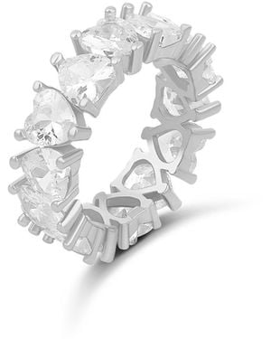 SHYMI Heart Prong-Set Eternity Band - White