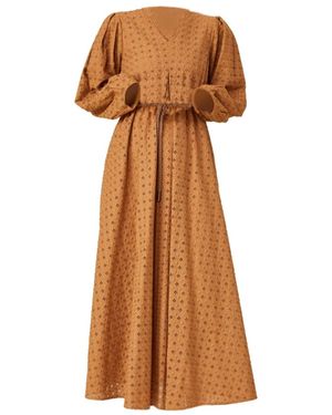 SAARDE Dress Montreux-Camel Bio-Cotton - Brown