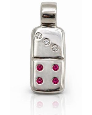 The Lila Lobster Domino Charm - White