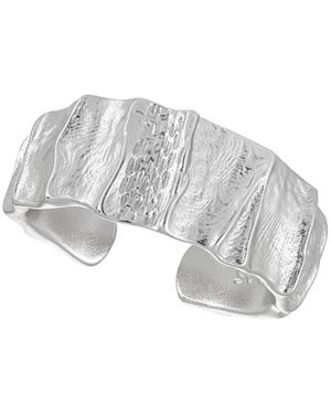 Janus Edinburgh Galloway Sterling Rocky Texture Chunky Ring - Metallic