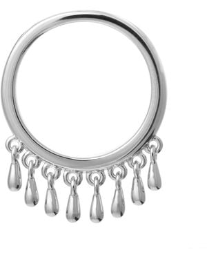 Lucy Quartermaine Solid Sterling Multi Drop Waterfall Ring - Metallic