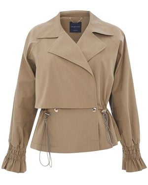 Exquise Regular Shirt Collar Cotton Yareli Jacket - Natural