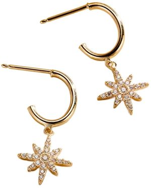 Posh Totty Designs Cz North Star Hanging Earrings - Metallic