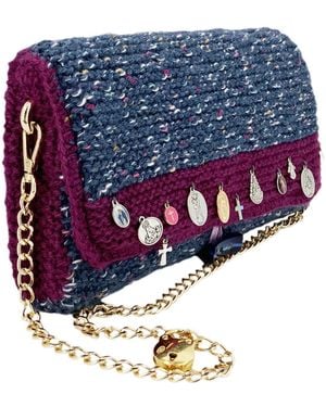 Hilo De Mar Vigo Hand Knitted Bag With Medals - Blue