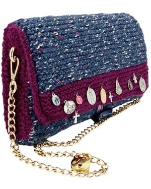 Hilo De Mar Vigo Hand Knitted Bag With Medals - Blue