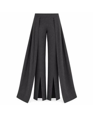 SÉLONE Tiera Layered Wide-Leg Trousers - Grey