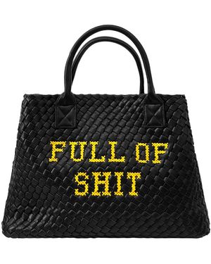 Lilly Loves Vegan Leather Full Of Shit Embroidered Bag - Blue