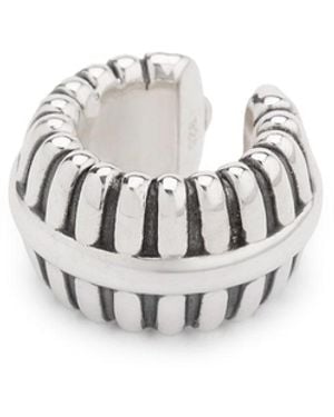 Stone Fruit Barrel Ear Cuff - White