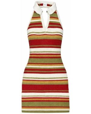 Decolet the label Riviera Knit Crochet Dress - Red