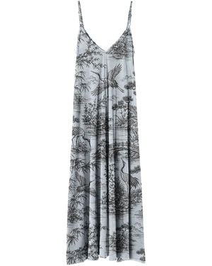 Aloha From Deer Crane Garden Maxi Dress - Gray
