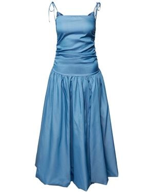 Amy Lynn Alexa Chambray Puffball Dress - Blue