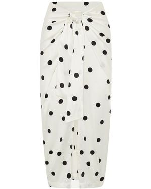 The Summer Edit Noa Silk Skirt - White