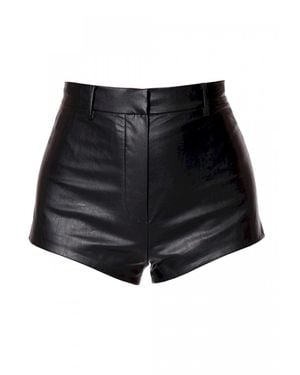 AGGI by HALEWSKI Cori Vegan Leather Shorts - Black