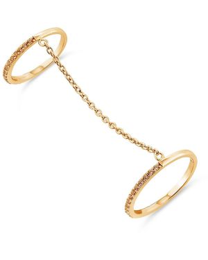 SALLY SKOUFIS Highbeam Duo Ring With Made Champagne Diamonds - Metallic