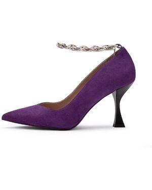 Ilvi Halltor Suede Leather Pump - Purple
